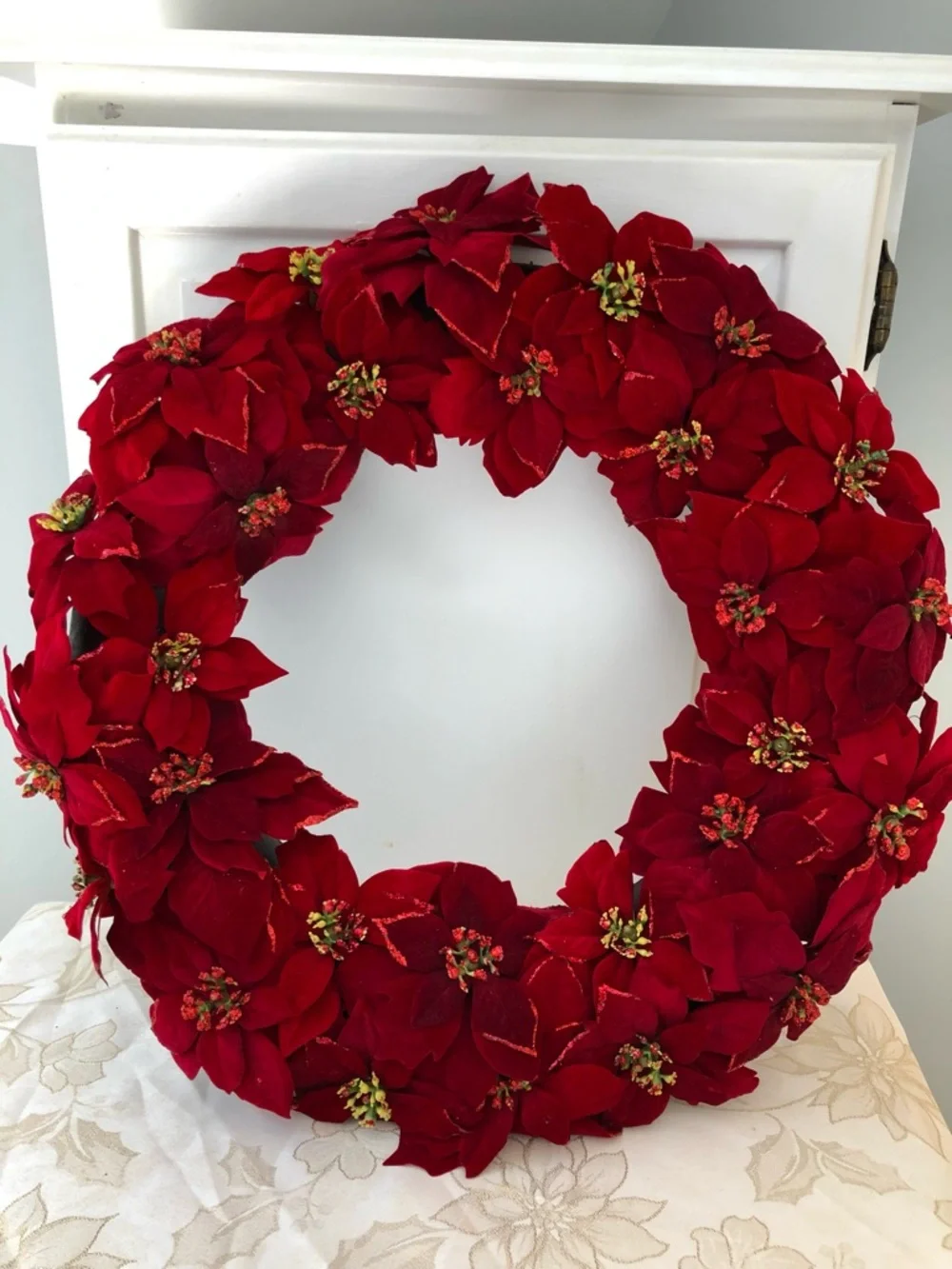 Vintage 90’s Martha Stewart Kmart Luxe Poinsettia Holiday Wreath